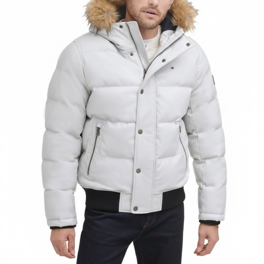 타미힐피거 25 시즌 남성 스노클 봄버자켓 레더 아이스 남성 패딩 114,000원