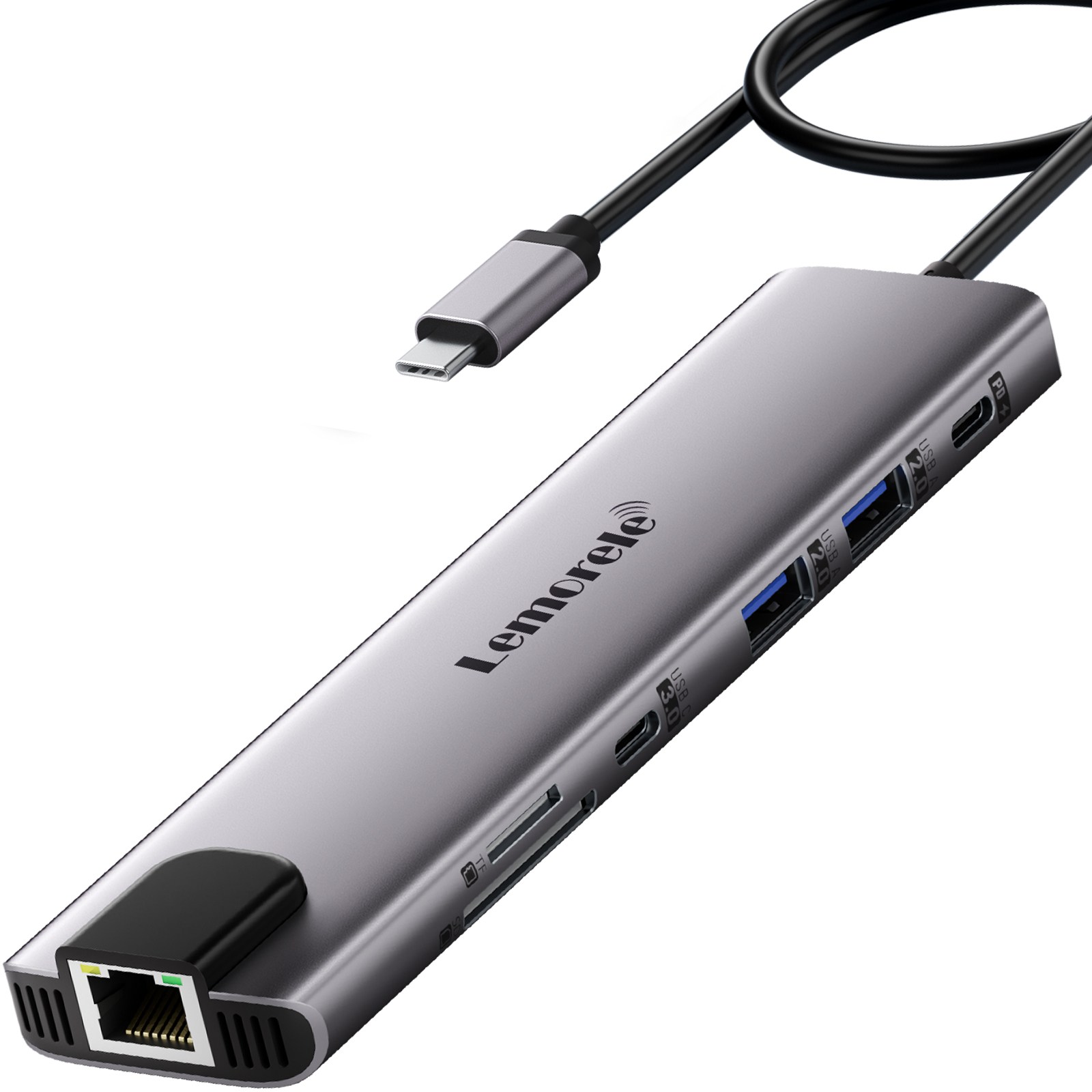 Lemorele 11 in 1 USB C 허브 4K HDMI Type C USB 어댑터 포트 100W PD RJ45 480mpbs SD/TF 슬롯 Mac Windows용 빠른 데, 1개 34,990원