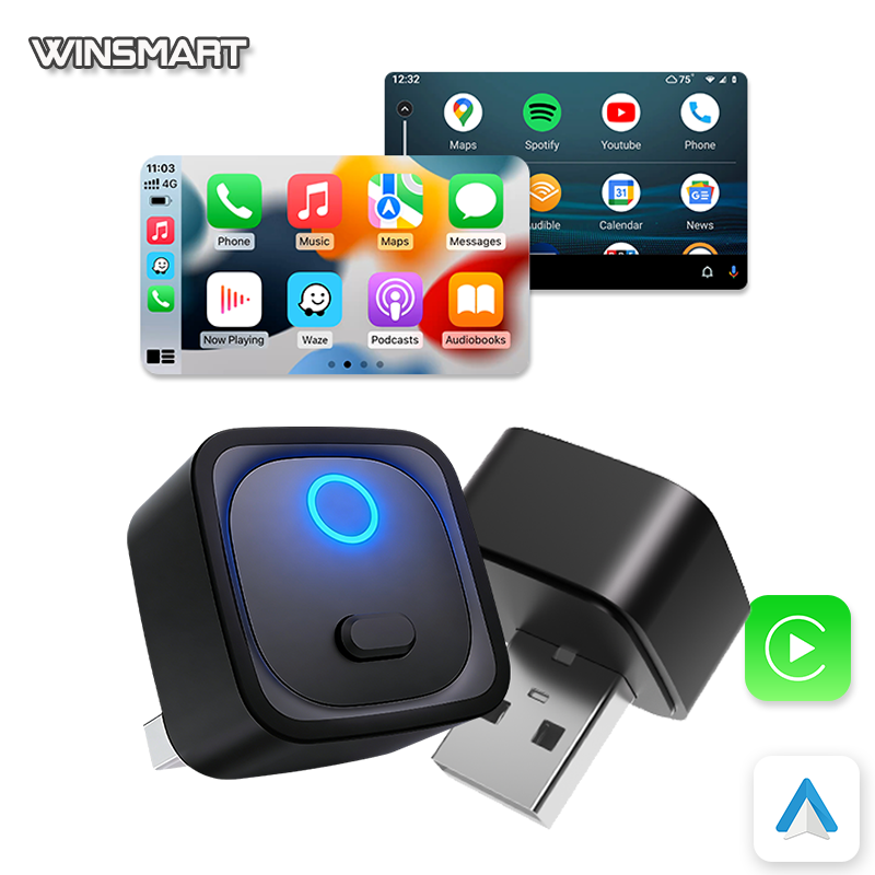 winsmart 스마트 카플레이 안드로이드오토+애플카플레이 무선 호환 네비게이션 미러링 자동차 미니 어댑터, 암야 블랙, CA525 75,000원