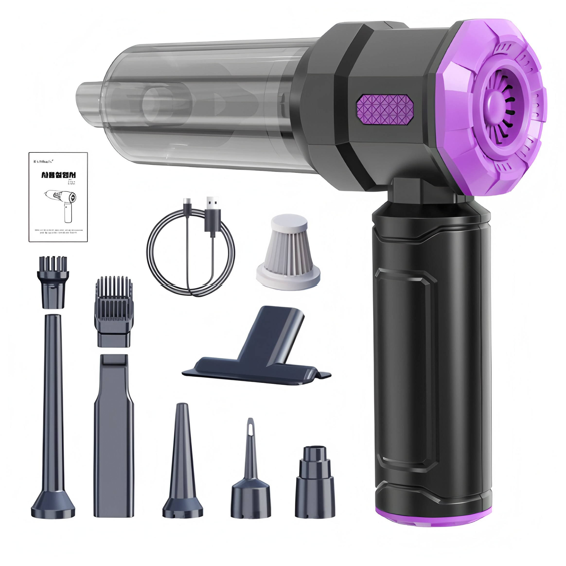 [국내발송] RichMagic강력 4 in 1 16000pa 브러시리스 차량용 가정용 표시 대용량 배터리 흡입 송풍 공기주입 진공 책상차내다용도 미니 무선 초고흡입력 청, 흑자색, M1 79,850원