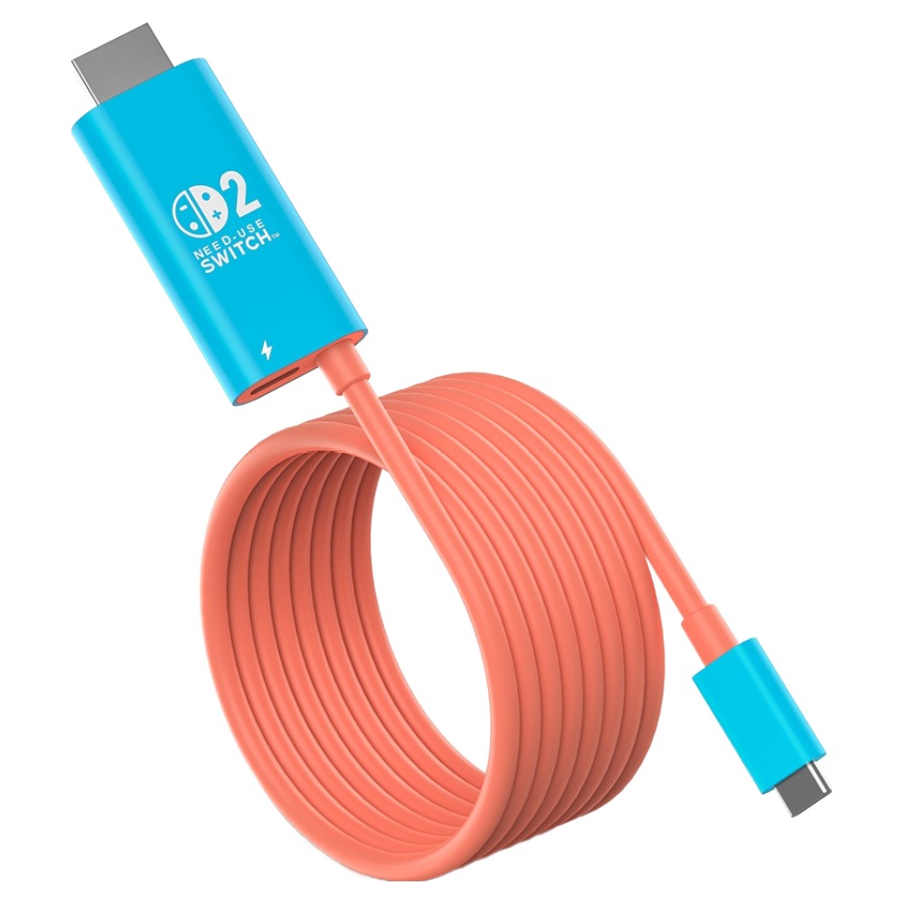 베이직기어 닌텐도 스위치2 미니독 4K 60Hz 지원 TV연결 PD100W 충전 HDMI 케이블, 1개, 블루 + 레드, 단일상품 14,800원