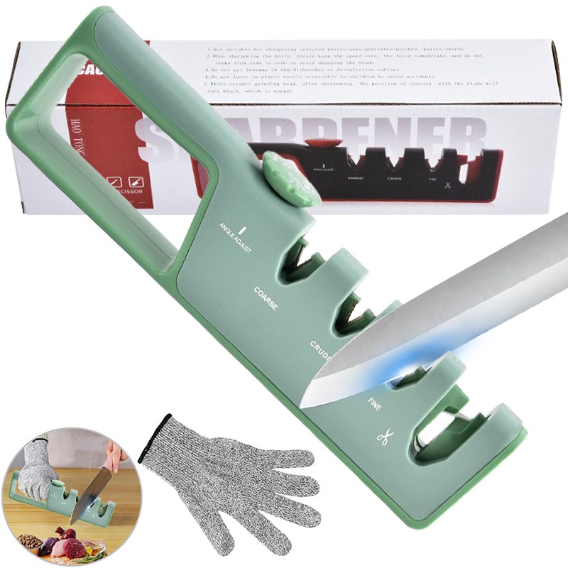 TAYPAK 4 IN 1 샤프너 멀티 칼갈이 가위갈이 숮돌 가정용 다용도 조절식 전용장갑증정, 1개, 그린 8,500원