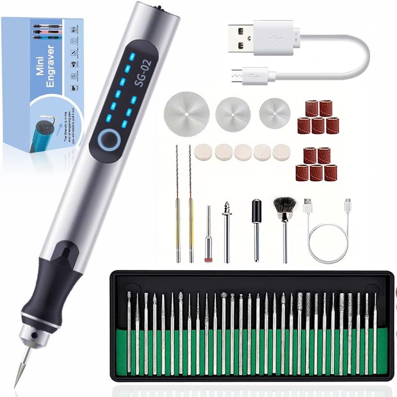 프리라이프 - 소형 그라인더 무선 로터리툴 전동 조각기 세트 23,360원