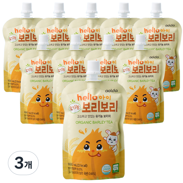 아올다 hello아이 유기농 보리보리 보리차 10p, 100ml, 3개 30,220원