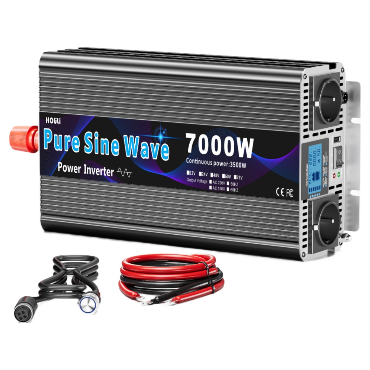 7000W 인버터 순수정현파 12V 220V 한국형 차량용 캠핑 전원 변환기 고용량 정현파 HOULI, 1개 259,900원