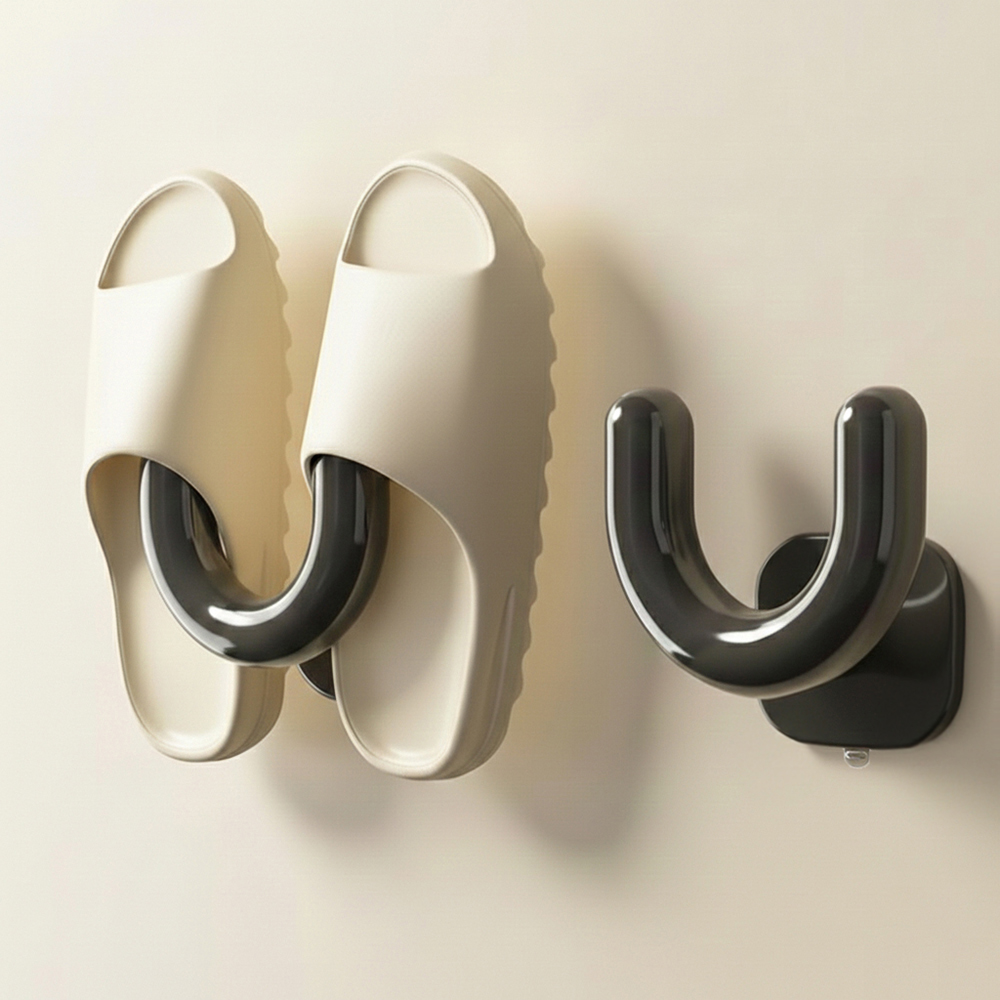 굿앤칩 U자 다용도 욕실 무타공 흡착식 슬리퍼 거치대, 2개, 그레이 6,800원