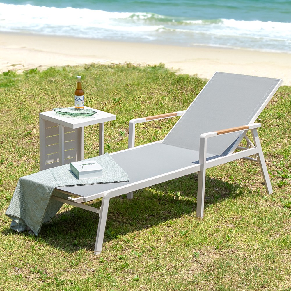 알파 썬베드 테이블 세트 알루미늄 수영장 비치 테라스 야외 리조트 펜션 휴양지 카페 테이블, 화이트 188,000원
