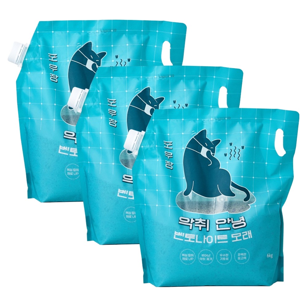 포우장 악취안녕 벤토나이트 고양이 모래, 6kg, 3개, 벤토나이트 35,500원