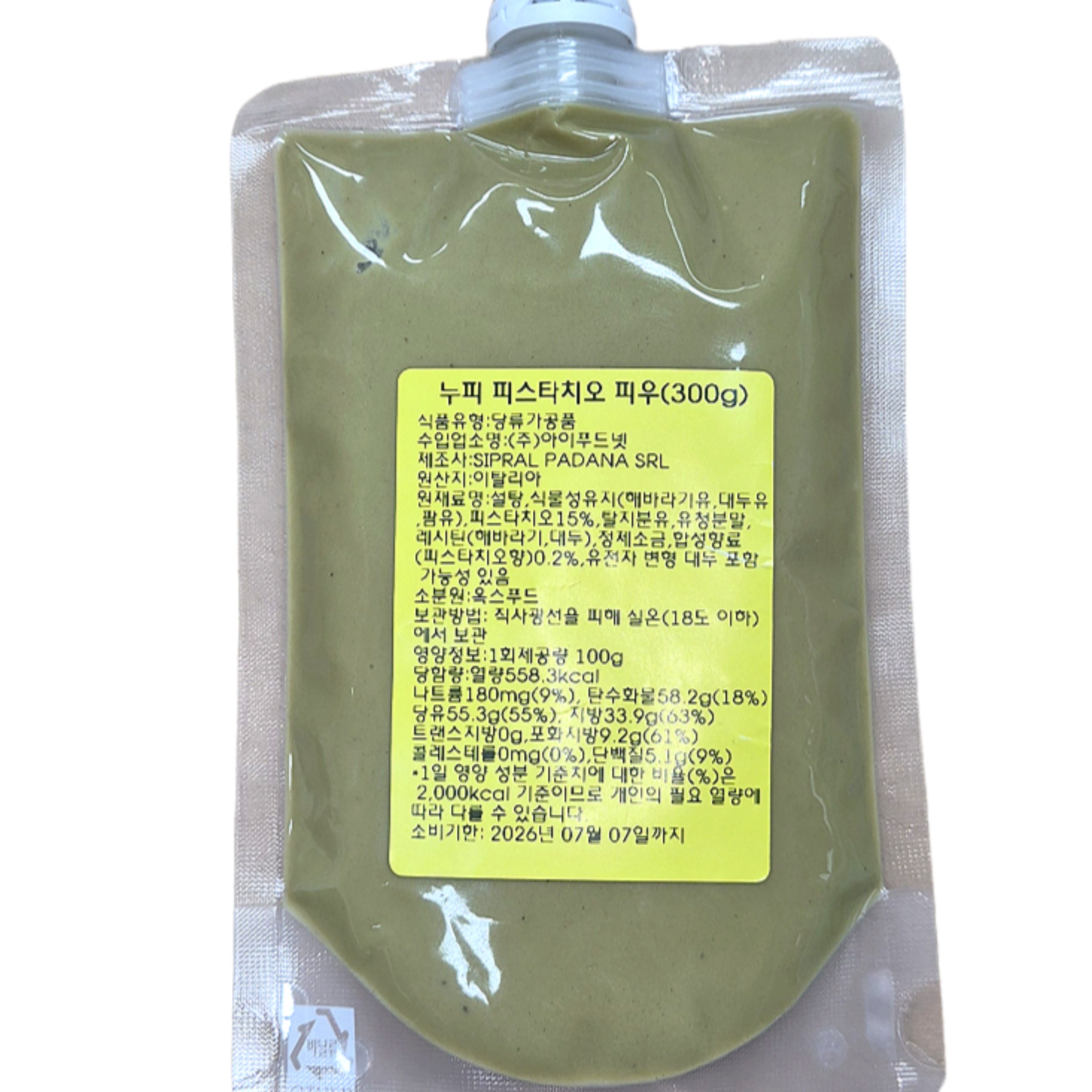 누피 피스타치오 스프레드 300g 두쫀쿠 두바이쫀득쿠키, 1개, 300g, 현재가 14,800원