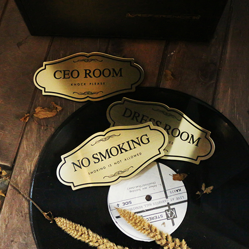 아크릴마트 맞춤제작 호실안내 문패 도어사인 디자인문패 부서명 대표이사실 화장실 호실판 표찰, 라이트 골드 16,000원