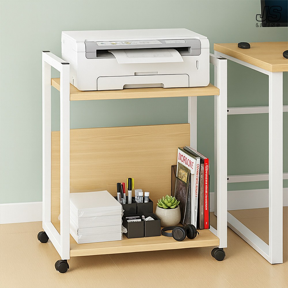 JS리빙 서재 이동식 프린트 받침대 2단 사무실 책상 아래 본체 거치대 바퀴 인테리어 테이블 밑 수납장 바퀴형 다용도 수납 정리대 선반 낮은 트롤리 #JKDAIDSUSKRH:005 32,700원