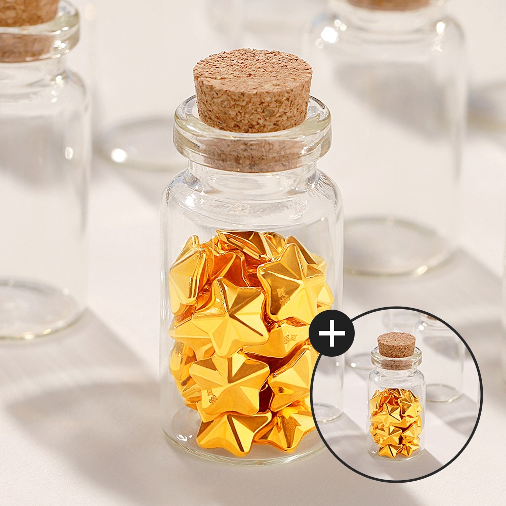 [골드팡] 24K순금 콩알별 오브제 0.5g +미니유리병 증정 (당일도착) 순도99.9 통통 소액금투자 미니골드바 행운추천 금테크 고급 감사선물 땅콩금 쌀알금 주물금 덩어리 191,000원