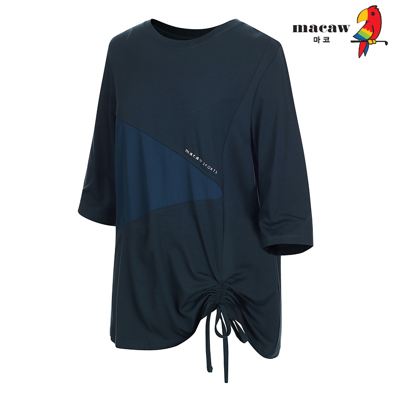 마코 (여성)블럭 배색 옆셔링 티셔츠_MMW2TR04 15,100원