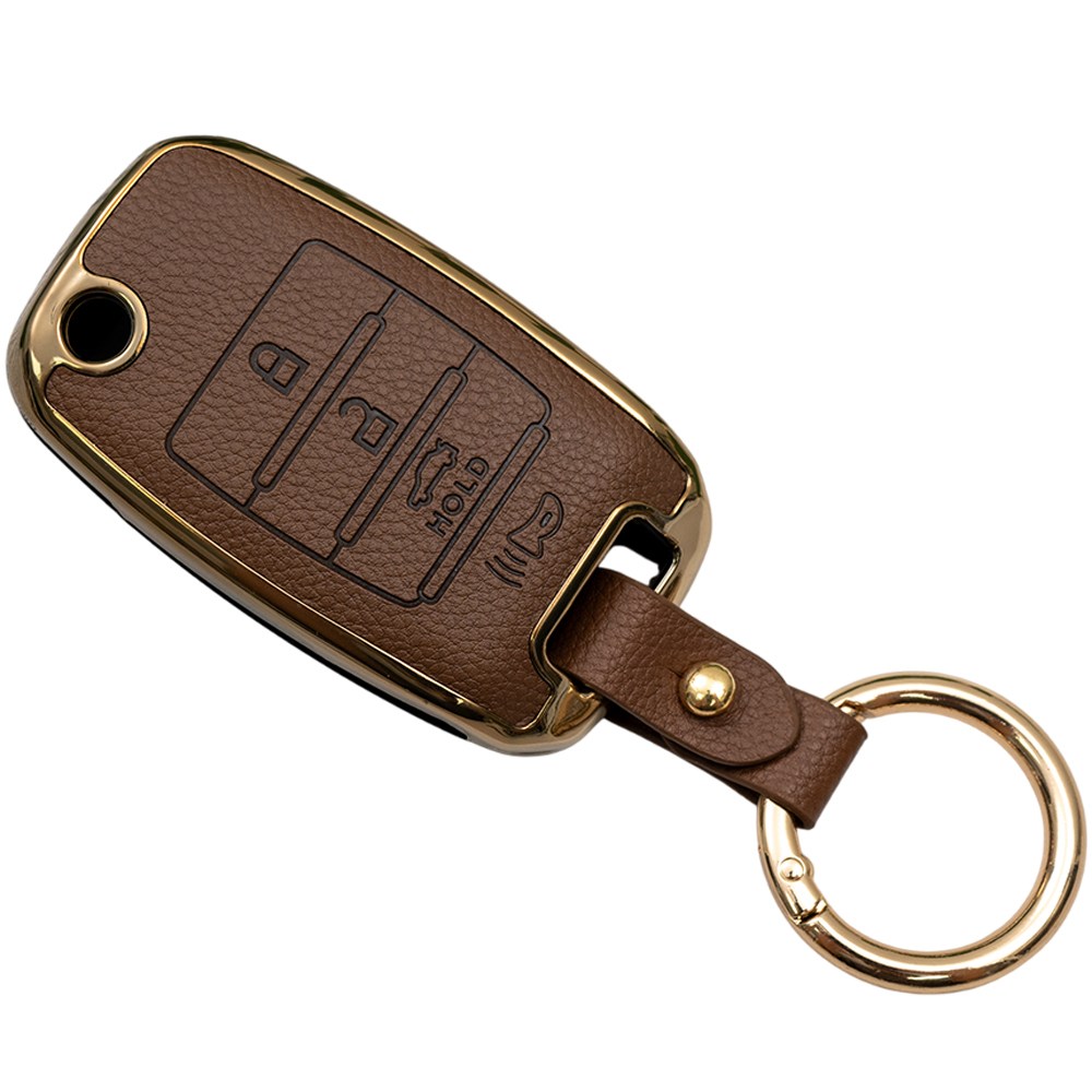 바이어블 기아 더뉴 K5 K3 스포티지 올뉴 모닝 프라이드 스마트키 가죽 TPU 케이스 키링 차 키홀더, 진브라운, 4버튼 TL46 17,900원