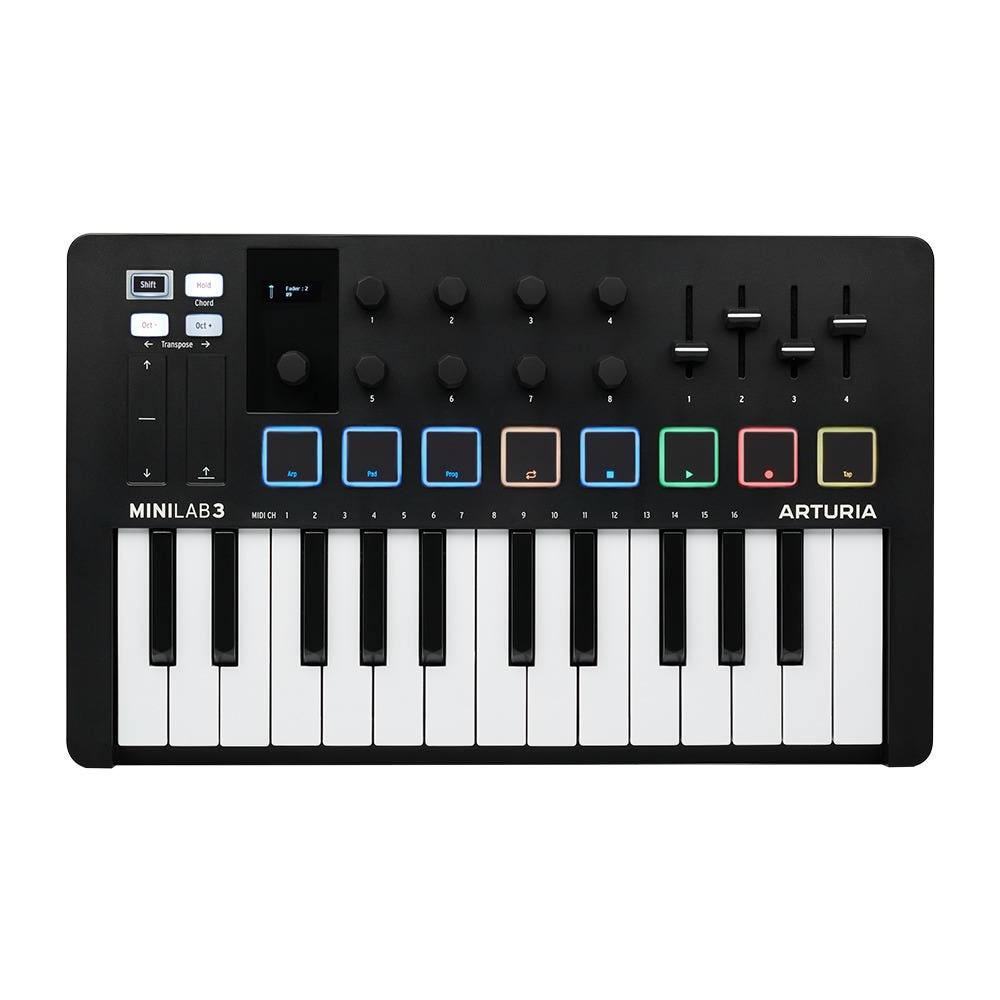 [작곡가의 미디가게] ARTURIA MINILAB MK3 아투리아 미니랩3 MK-3 미디컨트롤러 마스터키보드 마스터건반, Black, MiniLab 3 175,000원