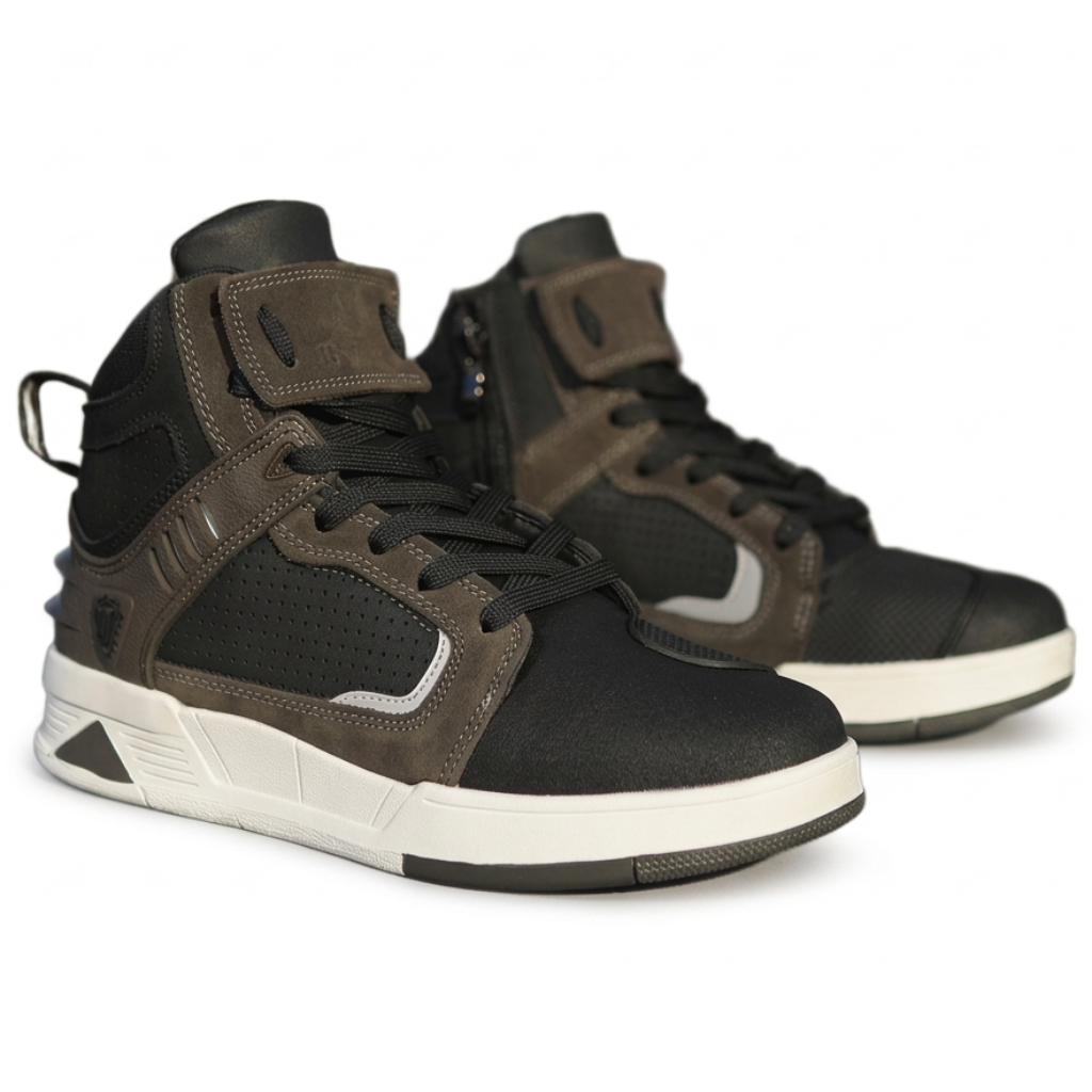 NJB 오토바이 신발 라이더 부츠 스니커즈 바이크 부츠 3계절용 캐쥬얼 라이딩 슈즈, 블랙그레이 89,500원