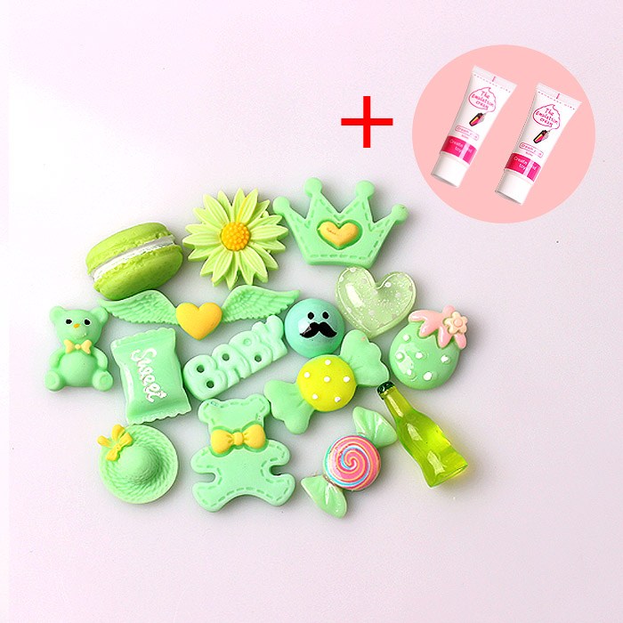 데코앤팁스 핸드폰케이스만들기 그린파츠30개입+생크림2개 폰케이스꾸미기 재료 세트 데코덴 DIY 슬라임 파츠 스마트톡 8,900원