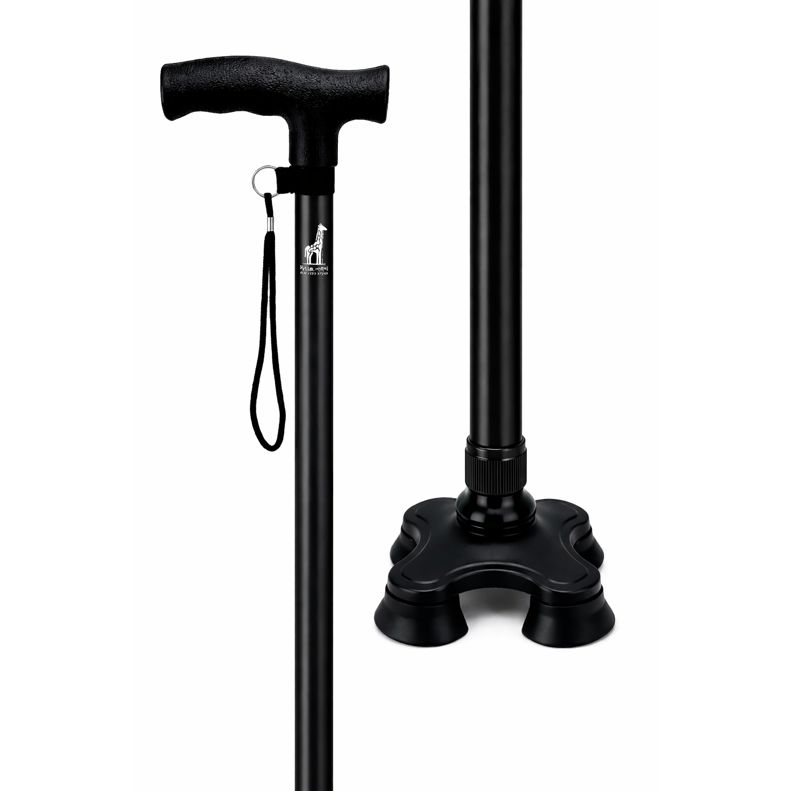 기린표지팡이 초경량 4발 노인 어르신 할머니 할아버지 가벼운 접이식 길이조절용 지팡이, 블랙, 1개 25,800원