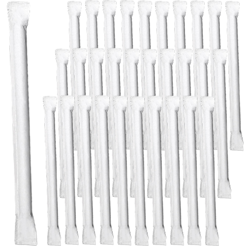 냅킨코리아 일자컷팅 버블티 종이 빨대 개별포장 화이트 21cm 9,990원