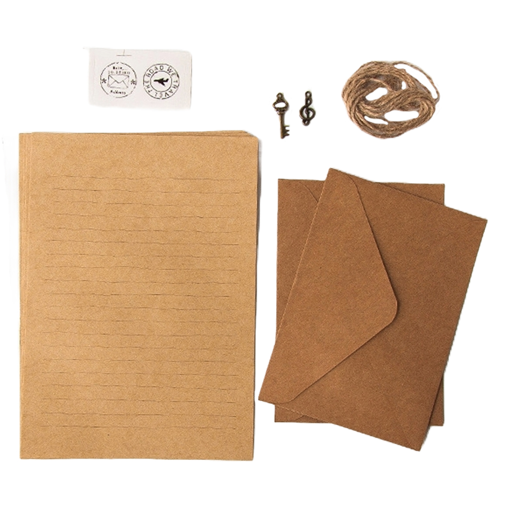 만들하비 고급 크래프트 빈티지 편지지 봉투 포장 세트, 라인(편지지), 랜덤발송(스티커), 1세트 6,900원