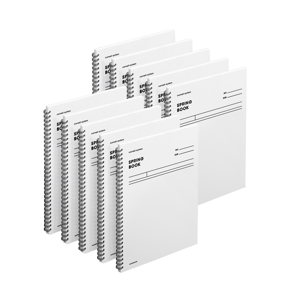 모트모트 두꺼운 스프링 노트 유선 코넬, 화이트, 10개 45,400원