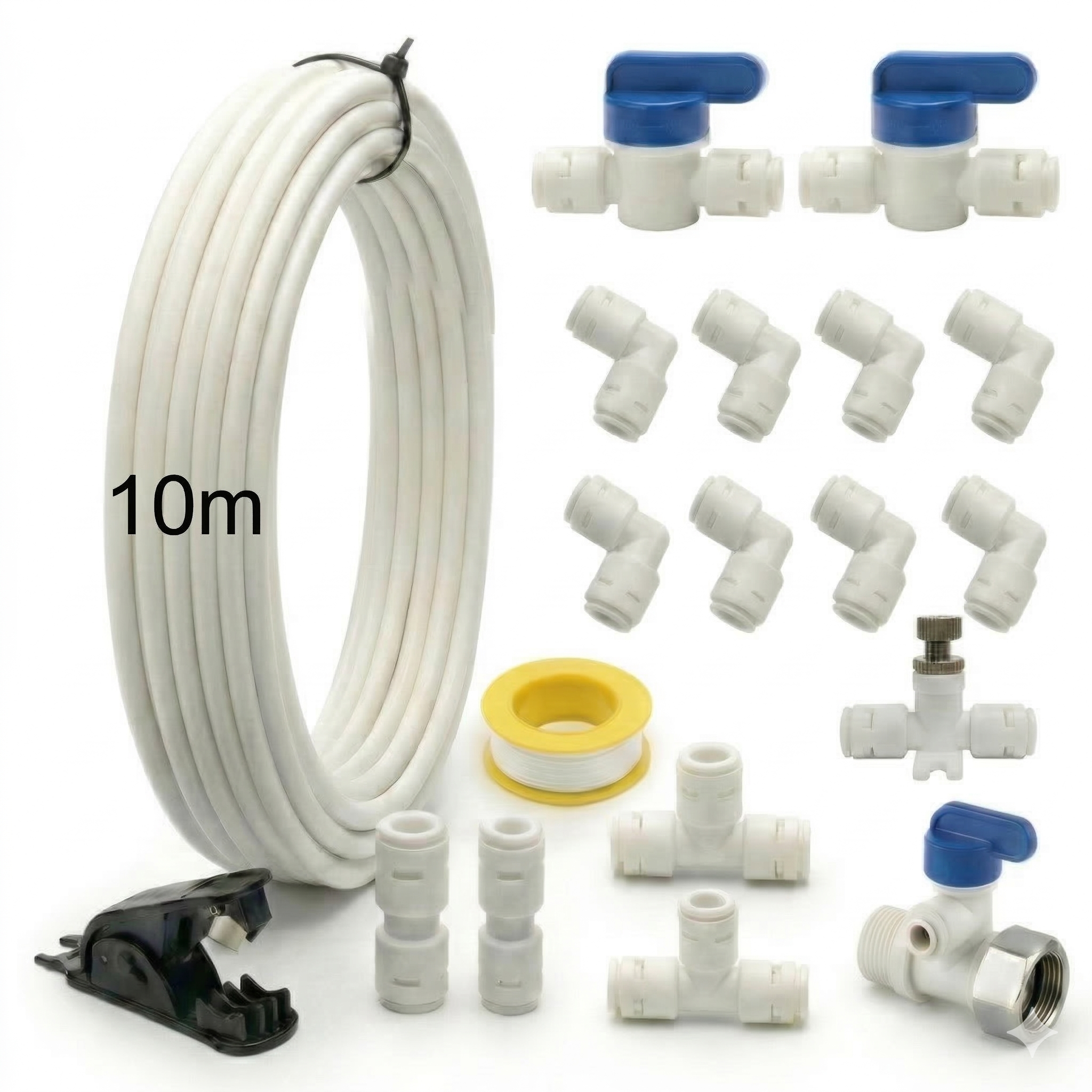 정수기호스10m + 6mm피팅 아답터 연결 부품 설치 세트 어항 환수 미세유량기 포함 [블루하운드], 1세트, H세트 25,900원