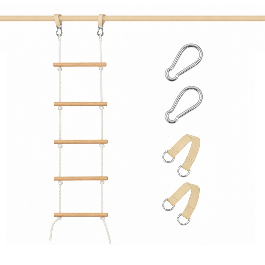 [특가할인] 하루박스 원목 사다리 화이트 로프 그네 우드 밧줄 스윙 실내 매달리기 세트 WIDE 34,200원