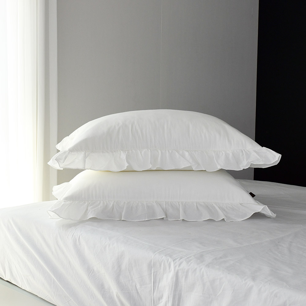 브릴랑 국내산 순면60수 누빔 프릴베개커버 50x70 2p 19,900원