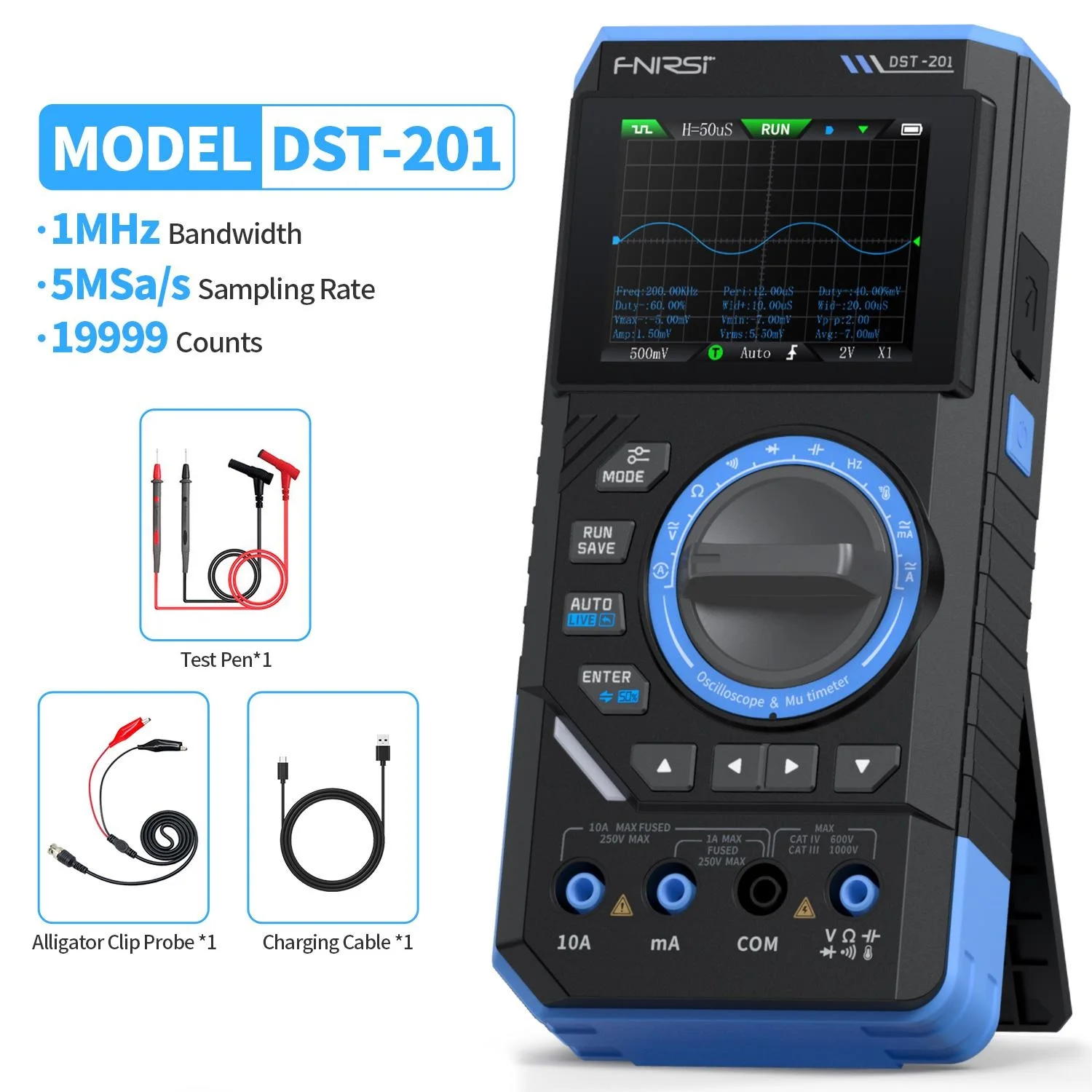 FNIRSI DST-210 3IN1 디지털 멀티미터 오실로스코프 신호 발생기 19999 카운트 10MHz/1MHz 휴대용 전기공구 98,500원