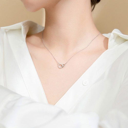 에르모사제이 N031 실버 925 데일리 로즈 골드 레이어드 큐빅 여자 은 목걸이 27,900원