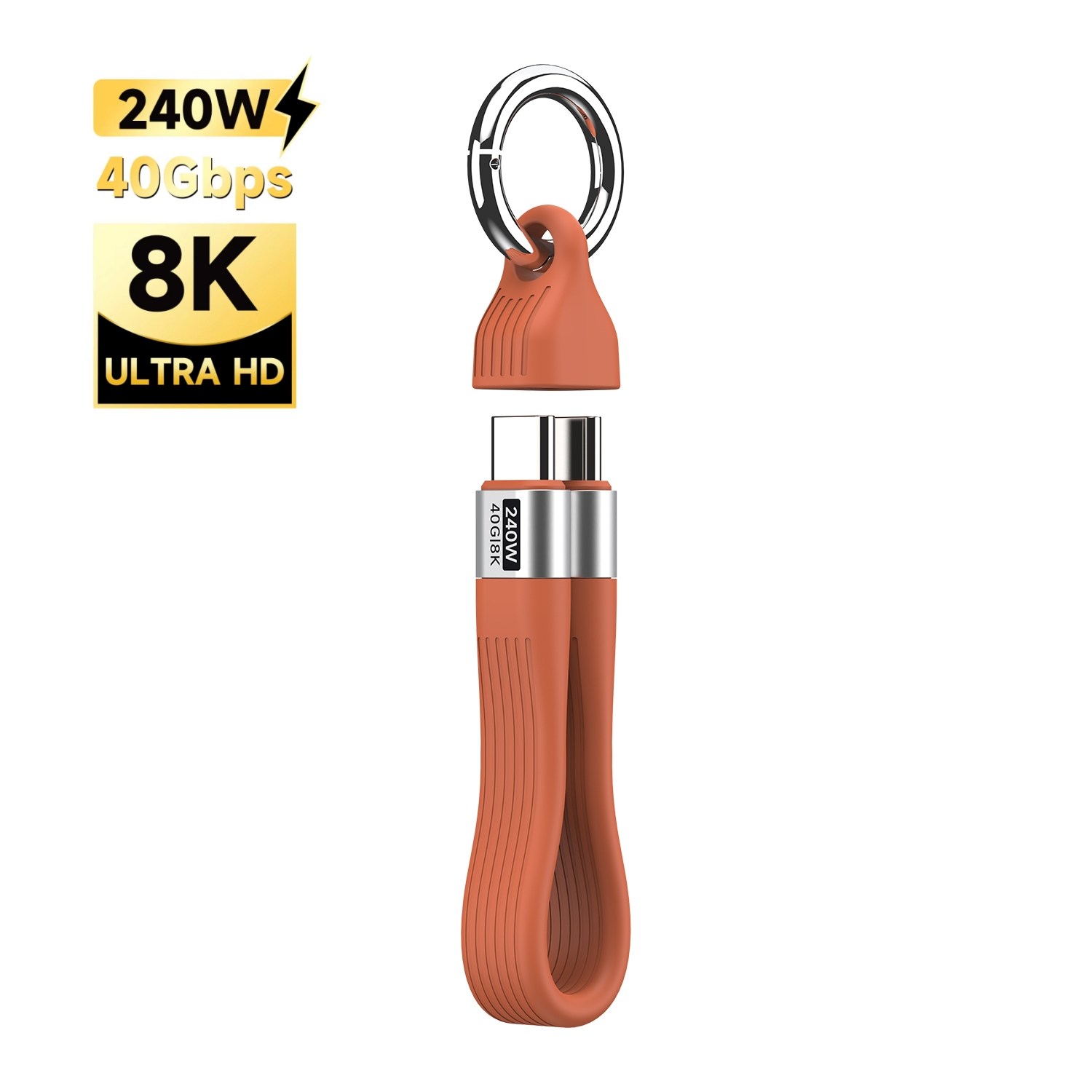 시카이 240W 13cm 초고속 미니 충전 케이블 열쇠고리형 휴대 케이블 C to C 단자 선더볼트 지원 40Gbps  여행용 외출용 미니 케이블 7,830원