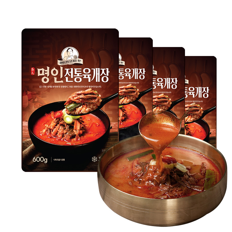 이가네식품 이재수명장, 명인의 프리미엄 명인육개장 1-2인분, 4개, 600g 23,600원