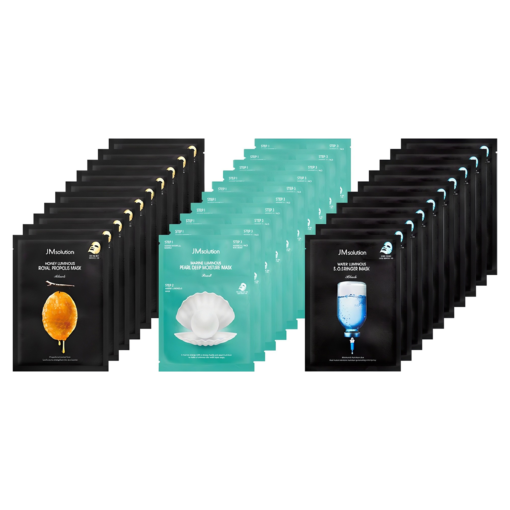 제이엠솔루션 마스크팩 꿀광 10p + 링거 물광 10p + 청광 10p 세트, 30개입, 1개 21,900원