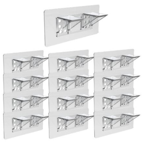 리빙프레소 무타공 선반 받침대 세트 접착식 브라켓, 투명, 12개 9,600원