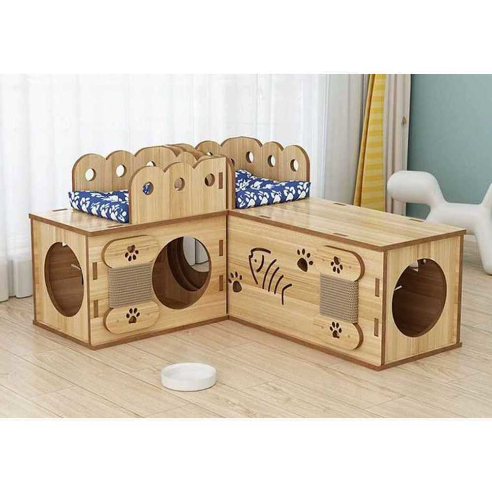 원목 박스 나무 숨숨집 사각 캣타워 고양이 스크래치보드 터널 33,700원