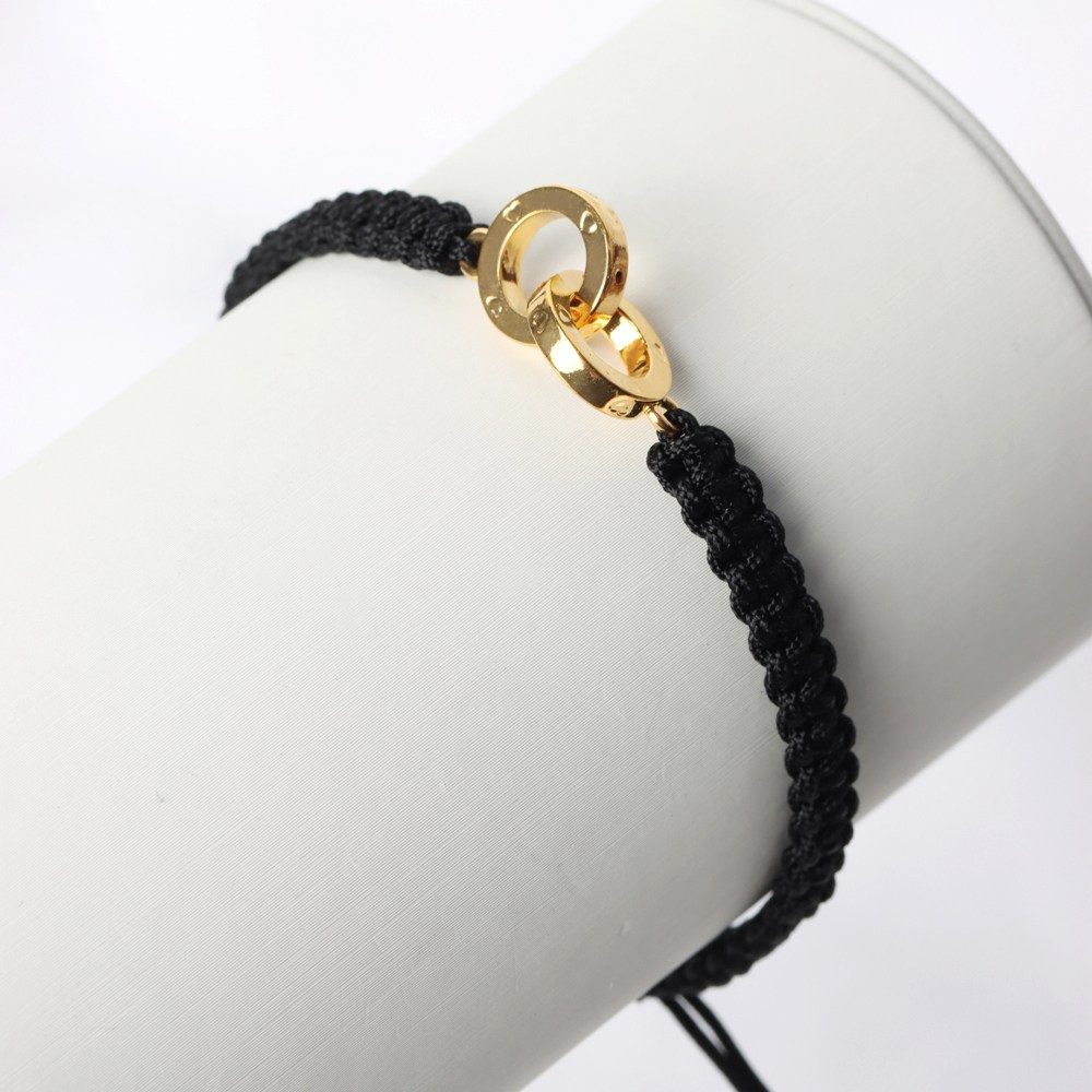 24K 99.9% 순금 더블링 라지 블랙 행운 매듭 여성용 끈 팔찌 (SG5-0452-LB 전체매듭) 341,000원