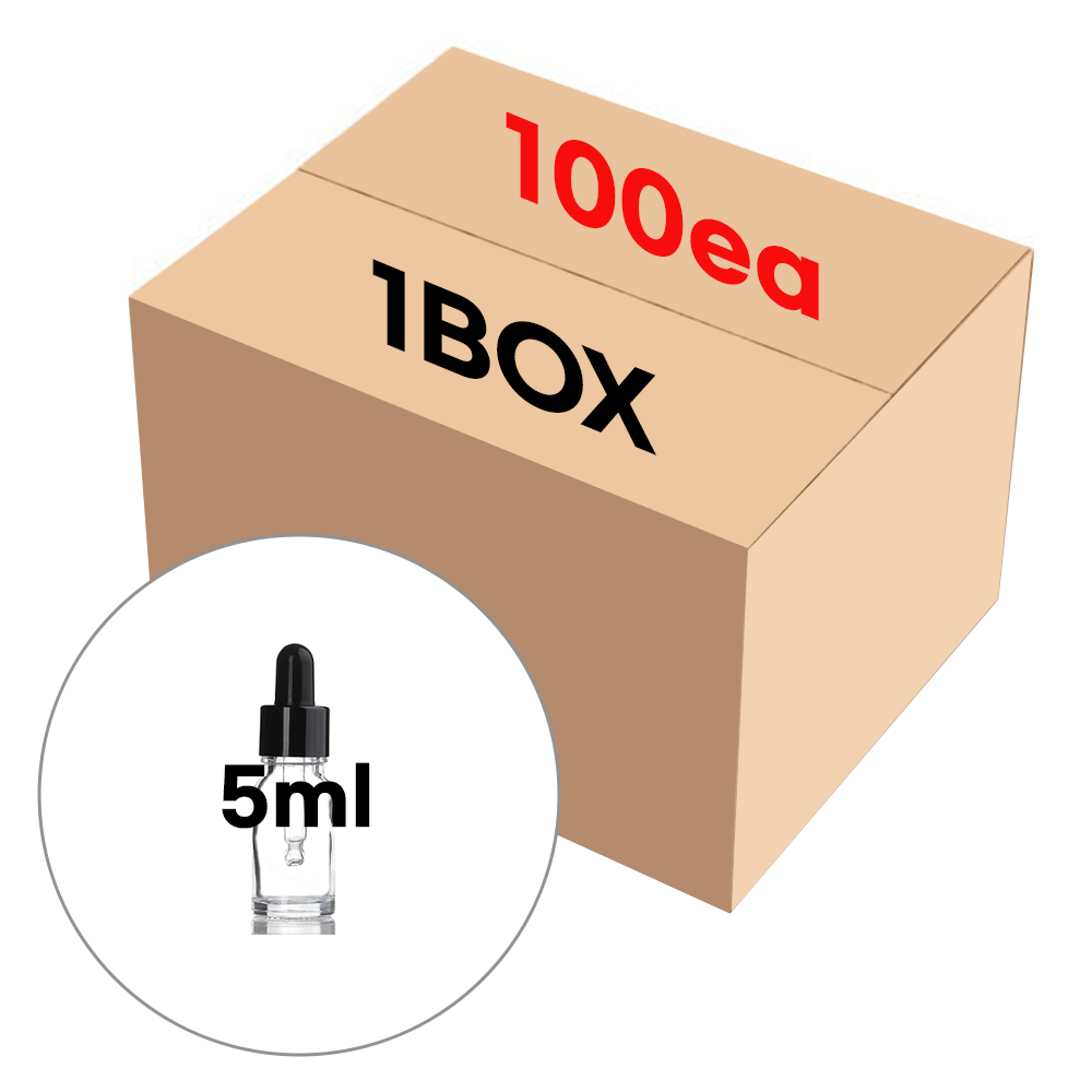 블랙 뚜껑 5ml 1BOX 100개 스포이드 투명 공병 향수용기, 100개 30,400원