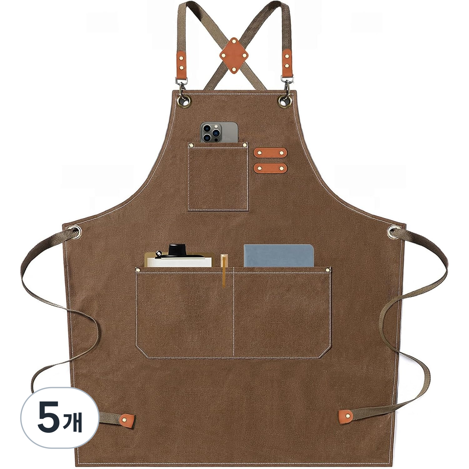 리브하움 16온스 길이조절 방수 앞치마, 5개, 더스티 베이지 46,600원