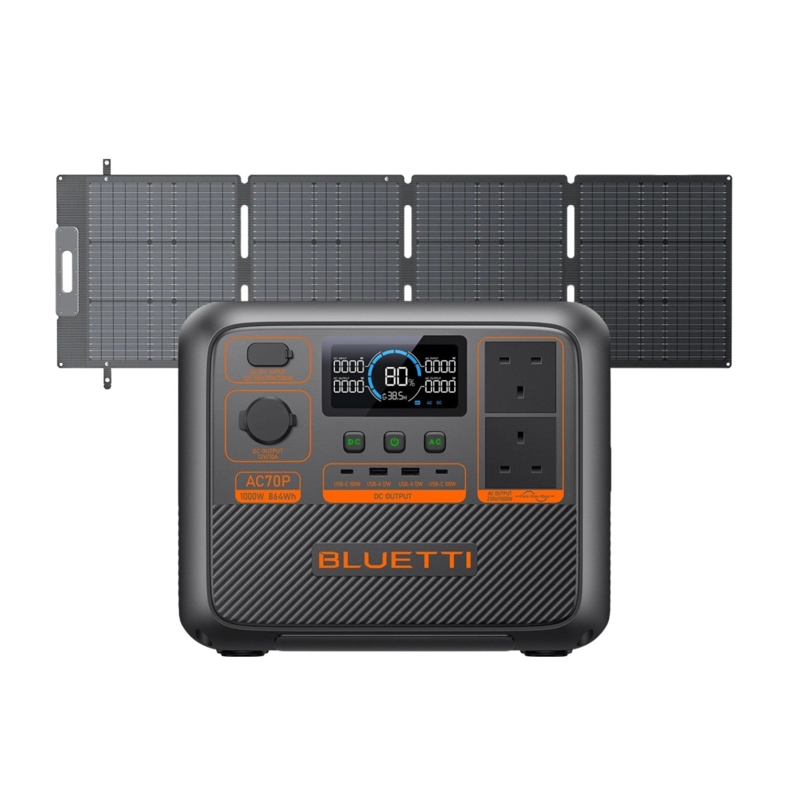 BLUETTI블루에티 AC70P 올인원 인산철파워뱅크 864Wh 1000W+2/PV200D 접이식 태양광패널 1,719,000원