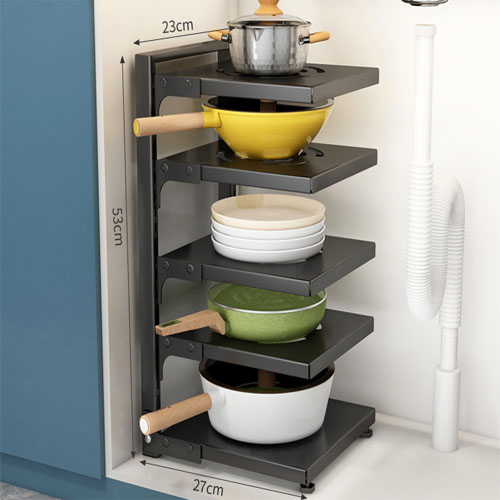 후고 주방선반 후라이팬정리대 후라이팬거치대 냄비정리대 냄비거치대 2단 3단 4단 5단 화이트 블랙 15,400원