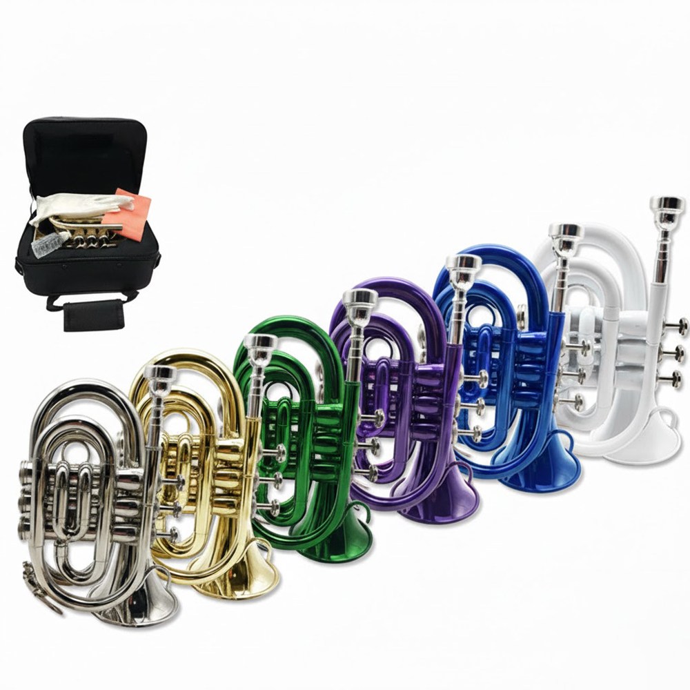 Mbat 컬러 포켓 트럼펫 풀세트/코넷 미니 관악기 취미 휴대용 가방포함 299,000원