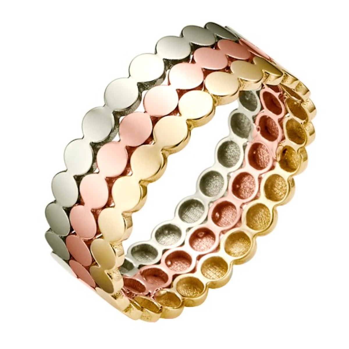 펠리체골드 14K 믹스 콤비 반지 (+선물포장) 멀티골드 유니크 데일리 레이어드 기념일 여성 여자친구 선물 볼드 볼륨 금 삼색반지, 현재가 538,460원