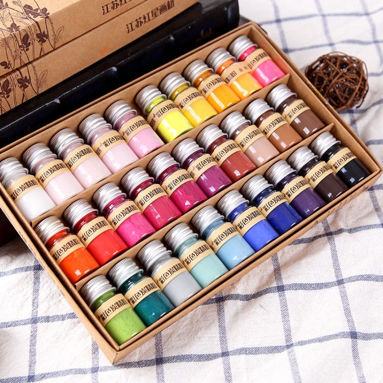 길상 분채 물감 풍부한 민화 채색 안료 재료 A 12색+컬러스푼+뚜껑팔레트 40,300원