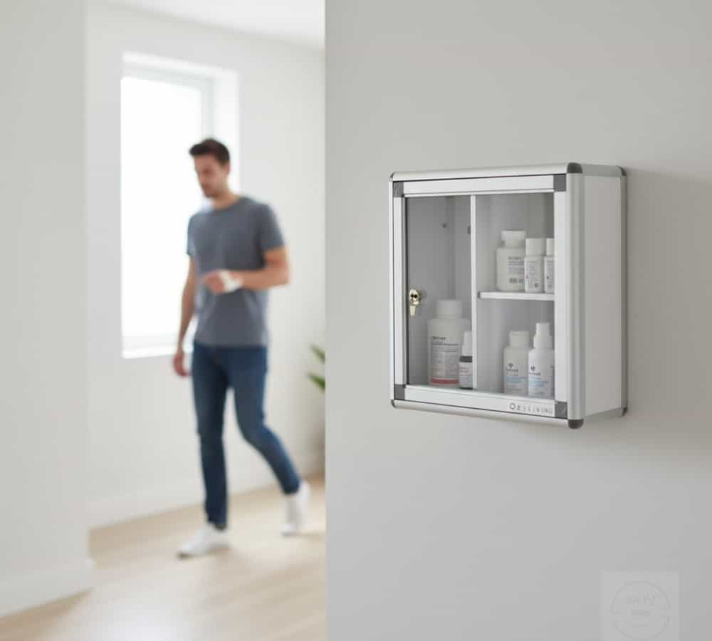 오즈리빙 벽걸이 알루미늄 구급함 소형 비상약 손잡이 약보관함 20,500원