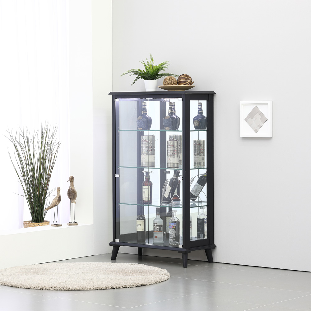 럭셔리 강화유리장식장 / 4단 5단 장식장 양주장식장 거실진열장 피규어장식장 LED장식장, 블랙 279,900원