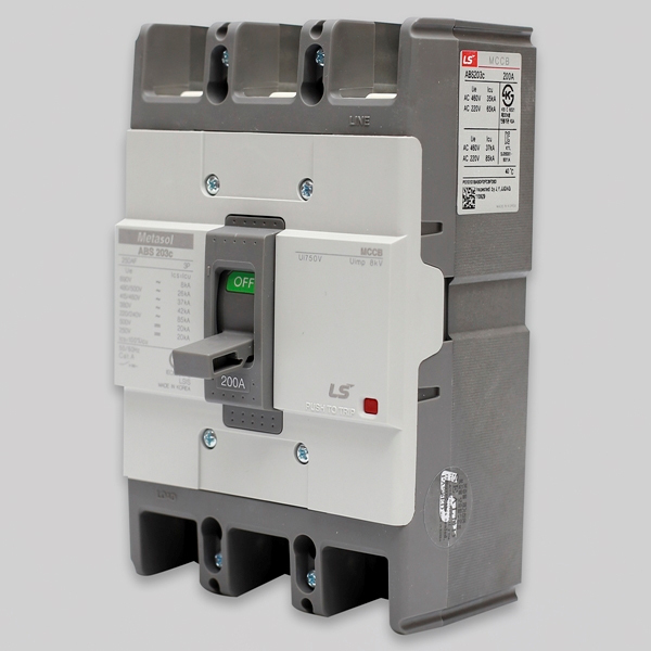 uga123 LS산전 ABS 203C(3P) 125A 150A 175A 200A 225A 85kA 배선용차단기 MCCB 230,000원