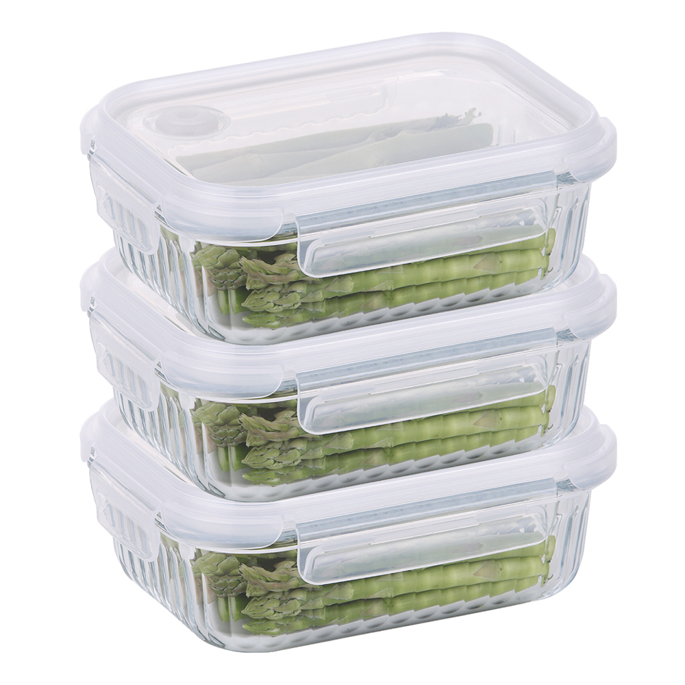 네오플램 웨이브락 내열유리 V 스팀홀 직사각 밀폐용기 600ml 12,200원