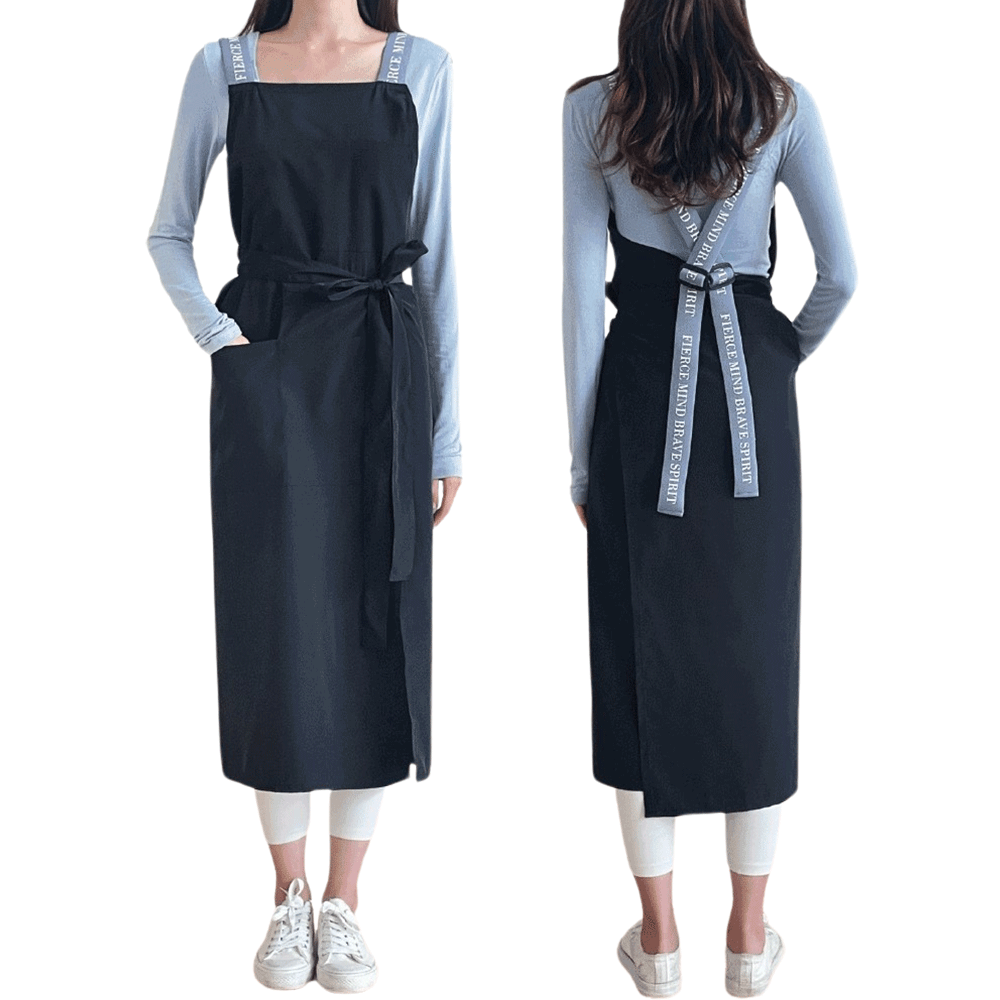 헤어베스트 히든 사이드 슬릿 에이프런 앞치마 작업복 HBLN6702 블랙&그레이끈 27,000원