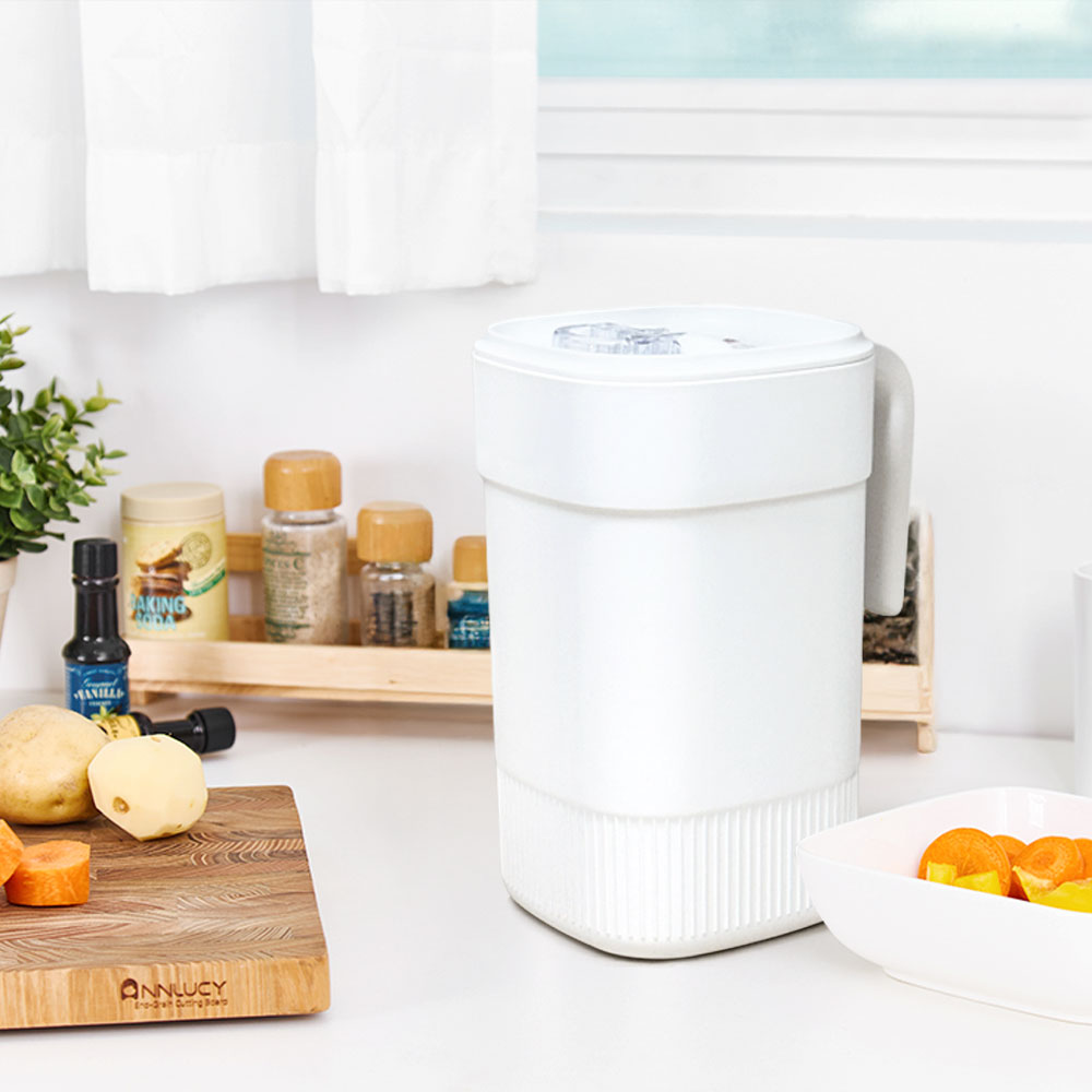 밀폐형 진공 음식물 쓰레기통 3L 실리콘패킹 봉투홀더, 화이트, 1개 18,800원