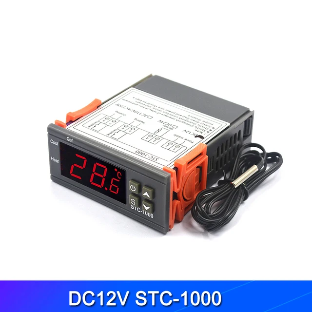 STC-1000 12V 24V 110-220V 디지털 온도 컨트롤러 조절기 인큐베이터 릴레이 LED 10A 가열 냉각 6,300원
